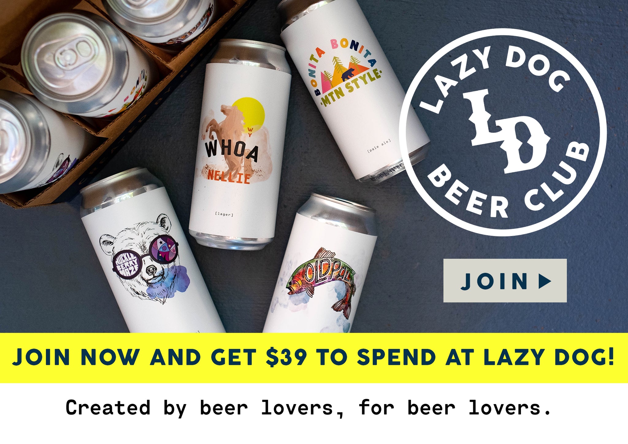 Beer Can Glass - Lazy Dog Memberships